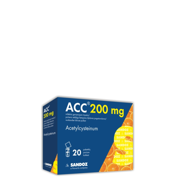 ACC 200mg  pulveris iekšķīgi lietojama šķīduma pagatavošanai N20