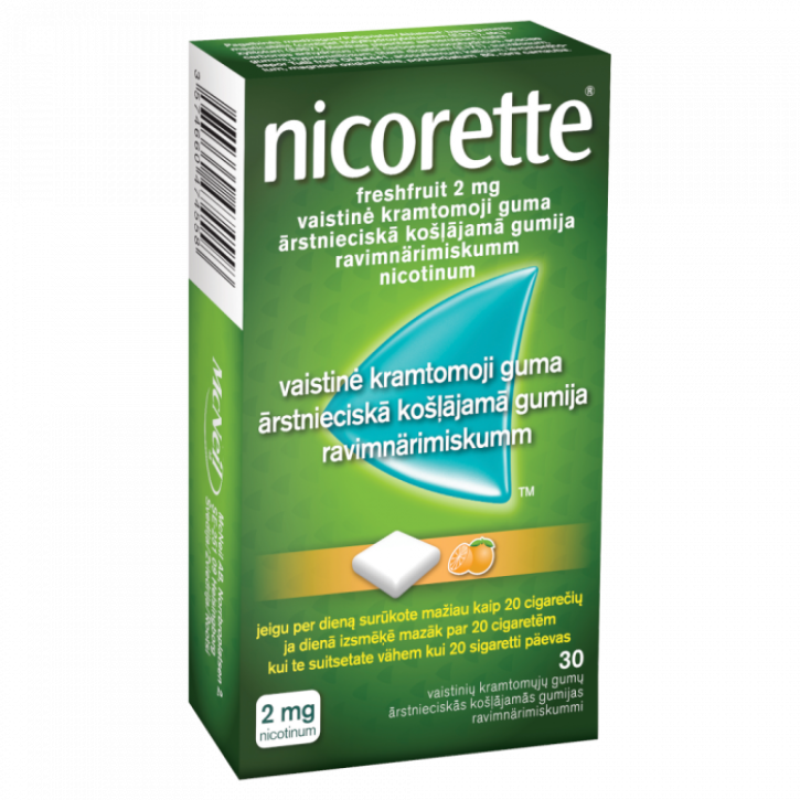 NICORETTE FRESHFRUIT GUM 2mg N30