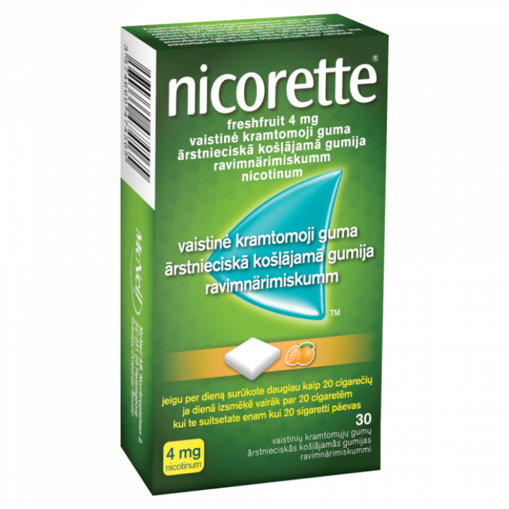 NICORETTE FRESHFRUIT GUM 4mg N30